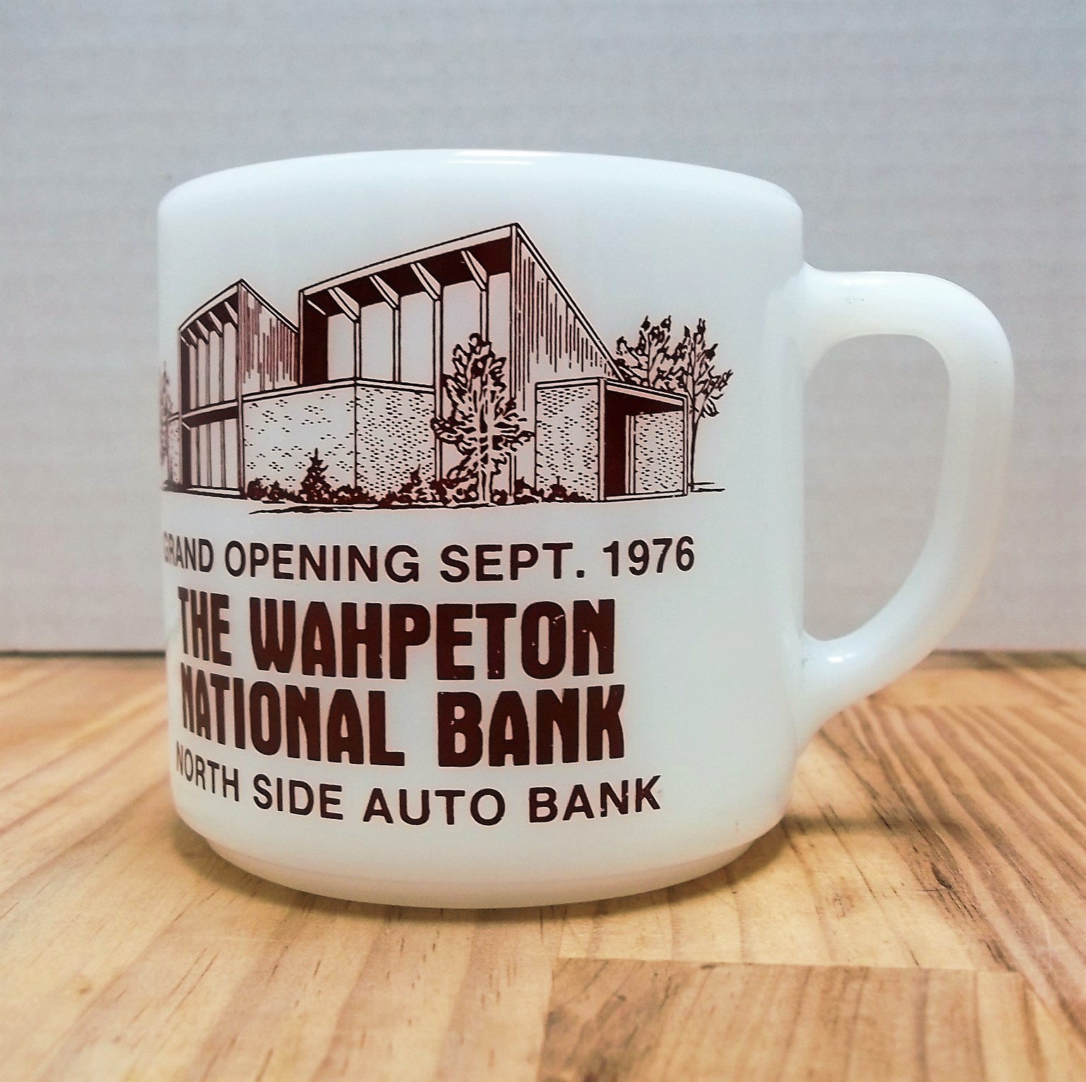 Wahpeton National Bank Grand Opening 1976 North Side Auto Federal Coffee Mug
