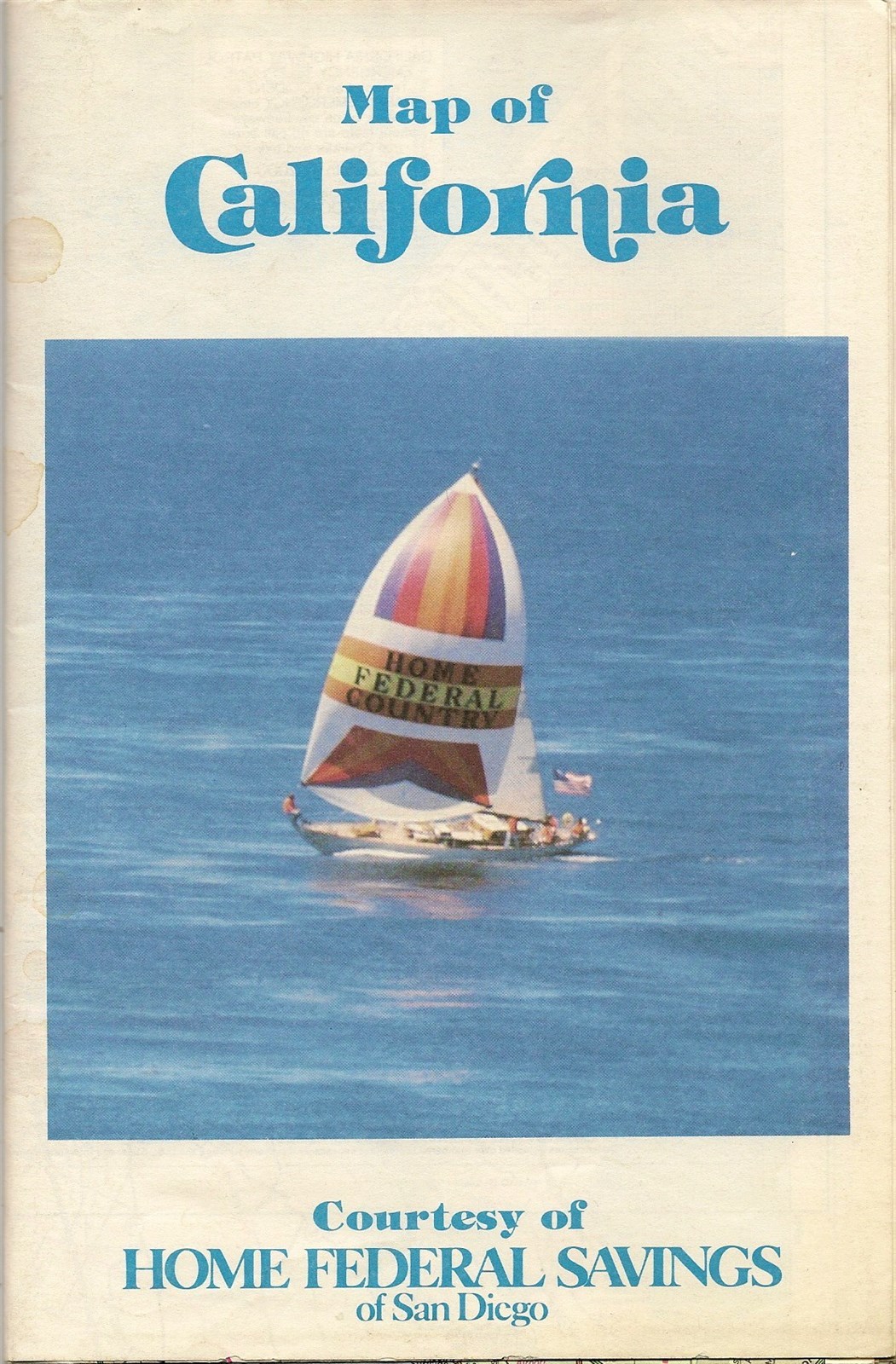 1980 HOME FEDERAL SAVINGS San Diego Road Map CALIFORNIA Rand McNally Los Angeles