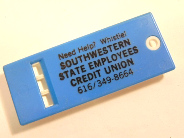 pre-owned Southwestern State Employees Credit Union advertising plastic whistle