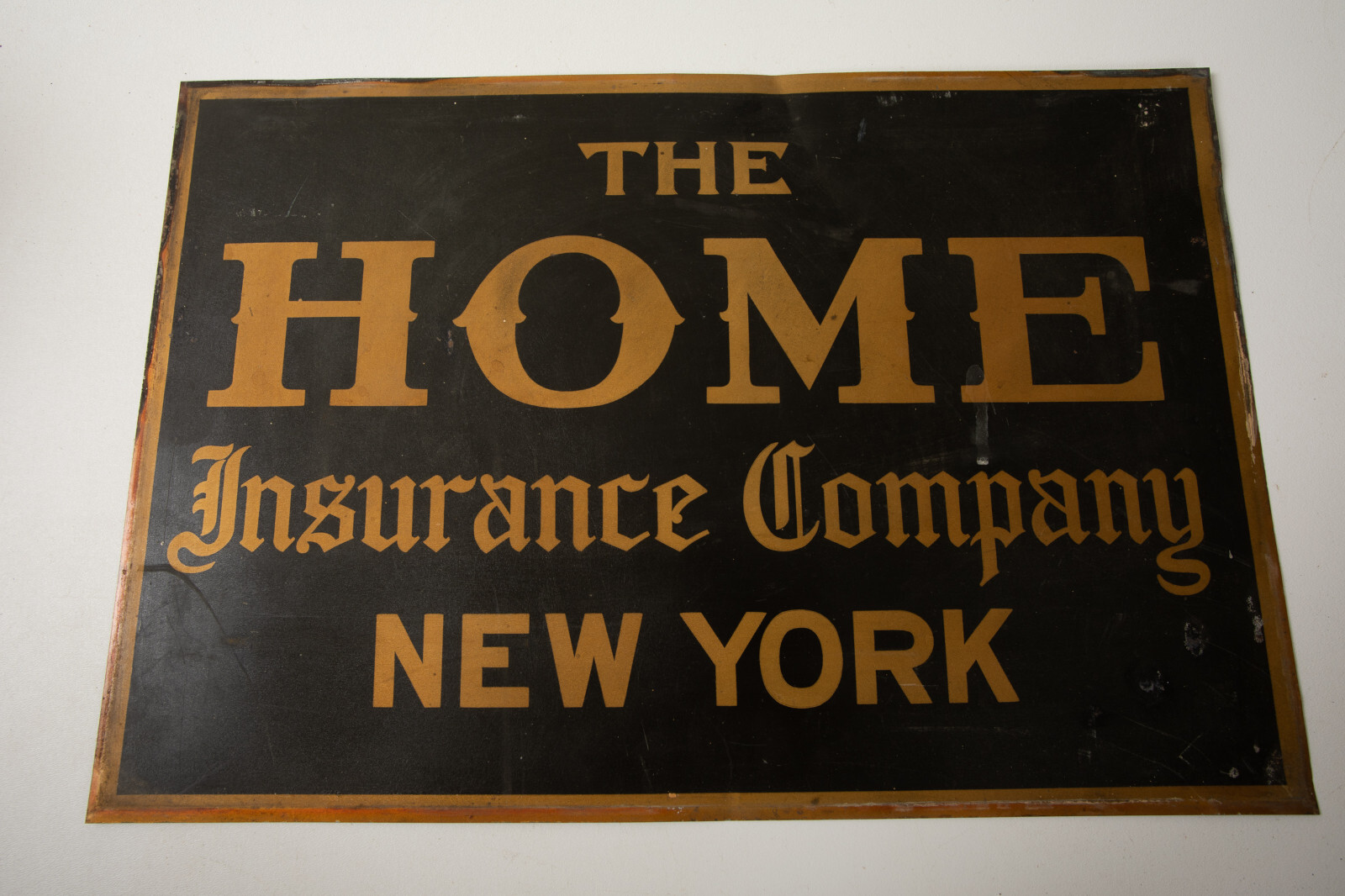 The Home Insurance Company (HSE) New York (JSF6) Vintage Tin Sign Black Gold