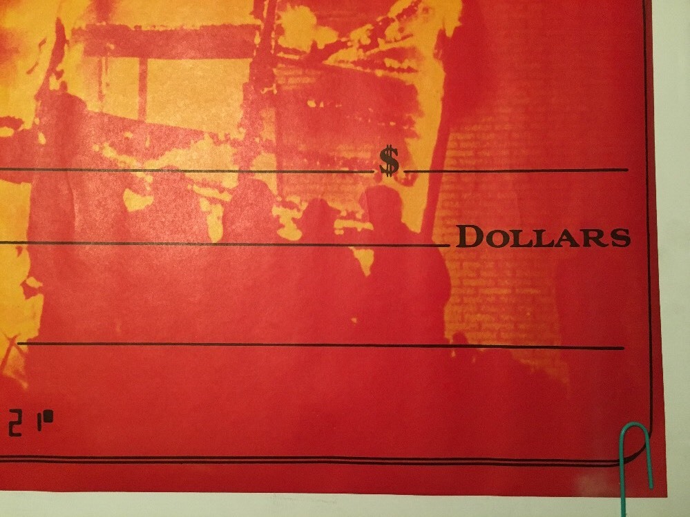 Vintage Poster Bank Of America Check On Fire 1970’s Headshop Ephemera Pin-up