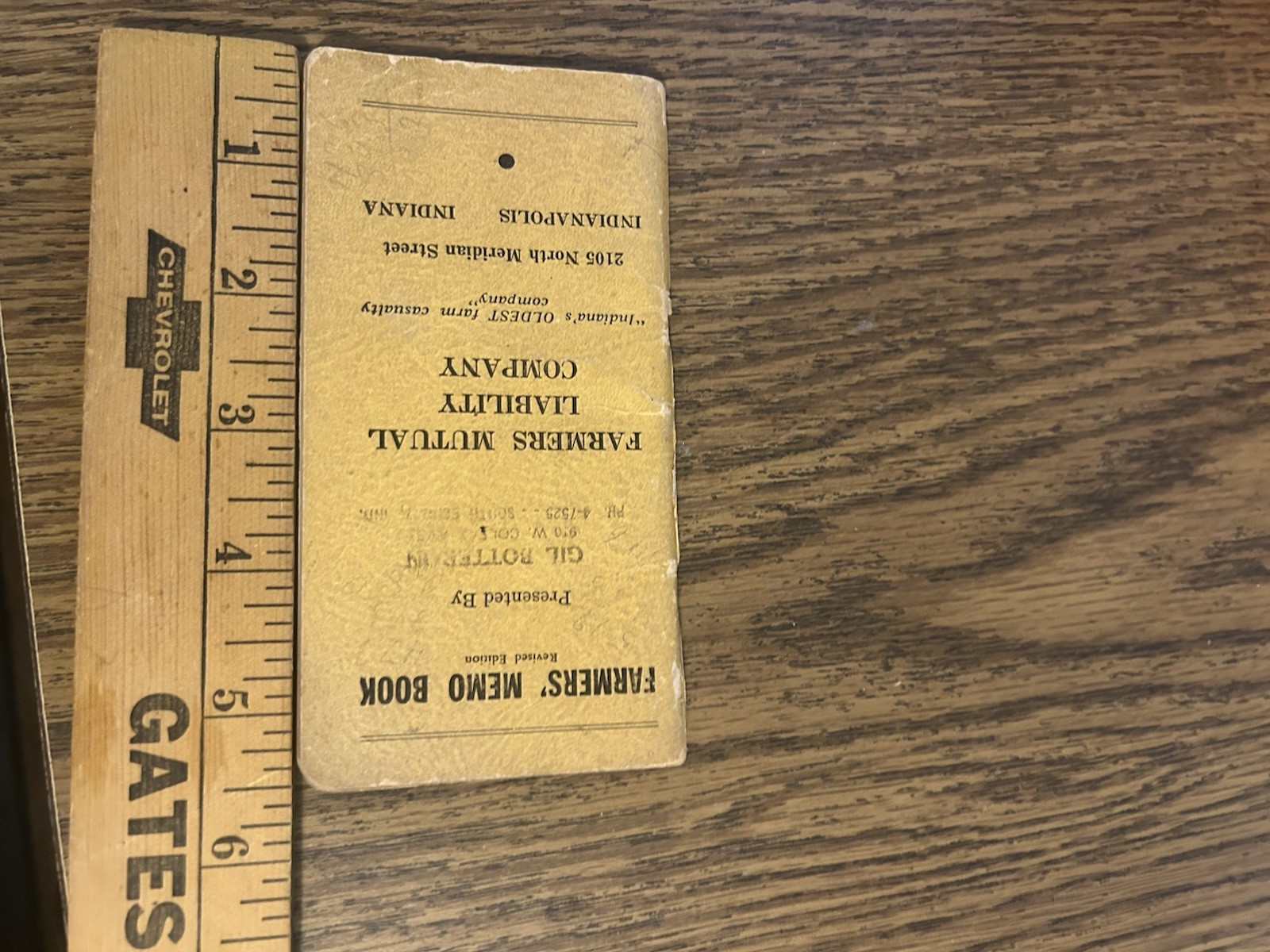1941 Farmers Mutual Liability Insurance Advertising Memo Book Indy South Bend