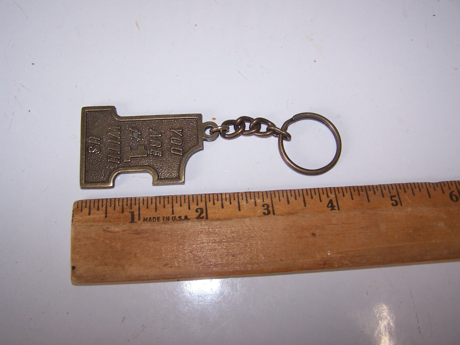 Vintage 1st STATE BANK and TRUST CO. MISSION Metal Keychain