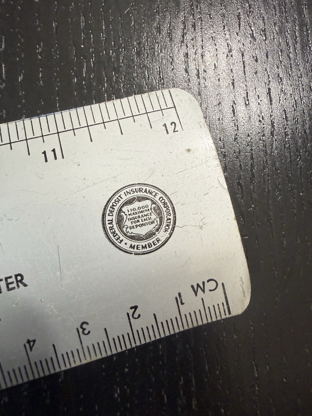 The National Bank of Jackson, Michigan MI Old Vintage Tin Metal Adv Ruler