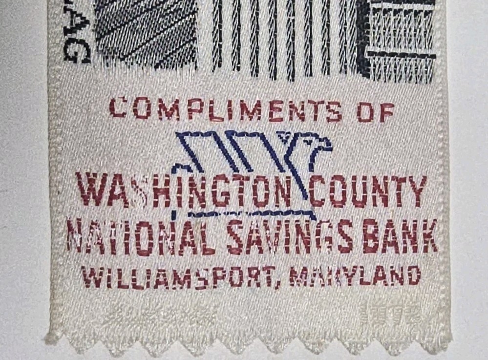 Vintage Sewn Bookmark Washington County National Savings Bank Williamsport MD