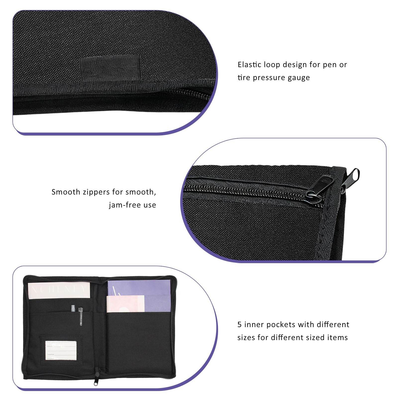 Car Registration Insurance Holder, Auto Glove Box Compartment Document Organi…