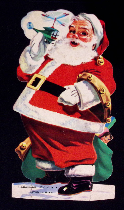 1950s South Pittsburgh Savings & Loan Santa Claus Die-Cut Christmas Ad Standee
