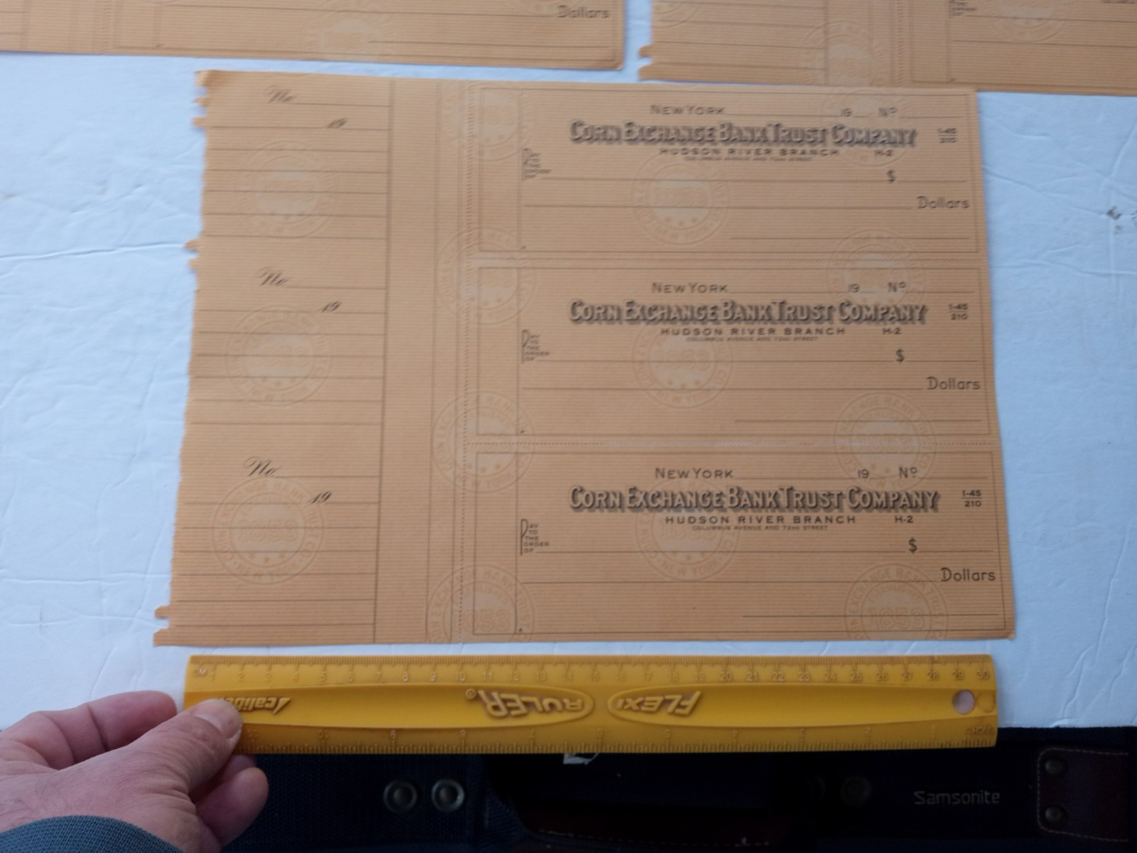 CORN EXCHANGE BANK TRUST Co. Hudson River NY Branch (9) Blanck Checks c.1945-50