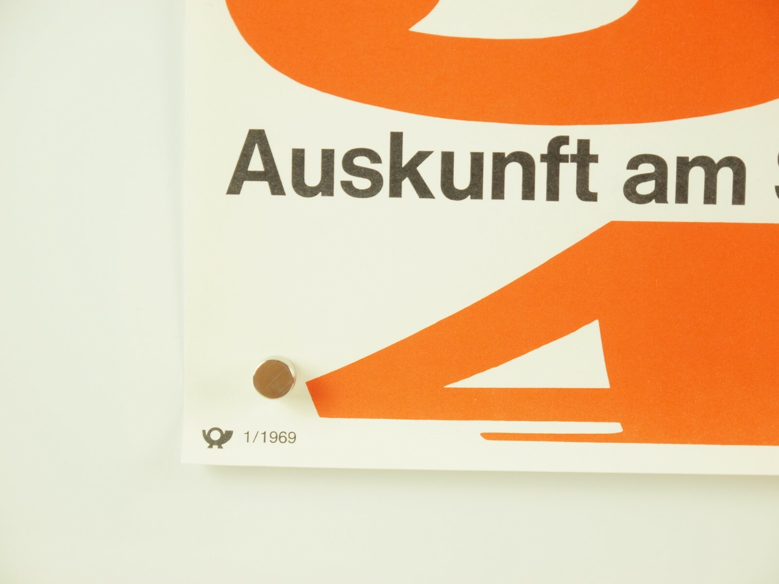vintage POSTSPARBUCH poster 1969 percentages German Postal Savings Bank 16×23″