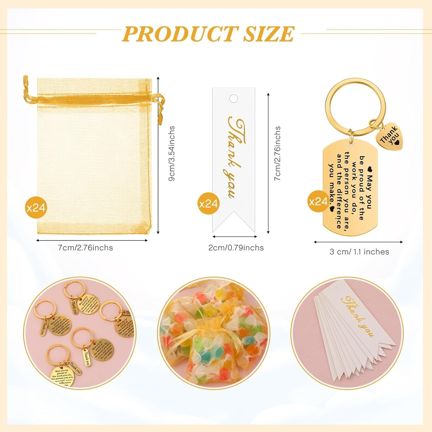Keychain Gift Set: 72 Durable Stainless Steel Appreciation Gifts for Employees