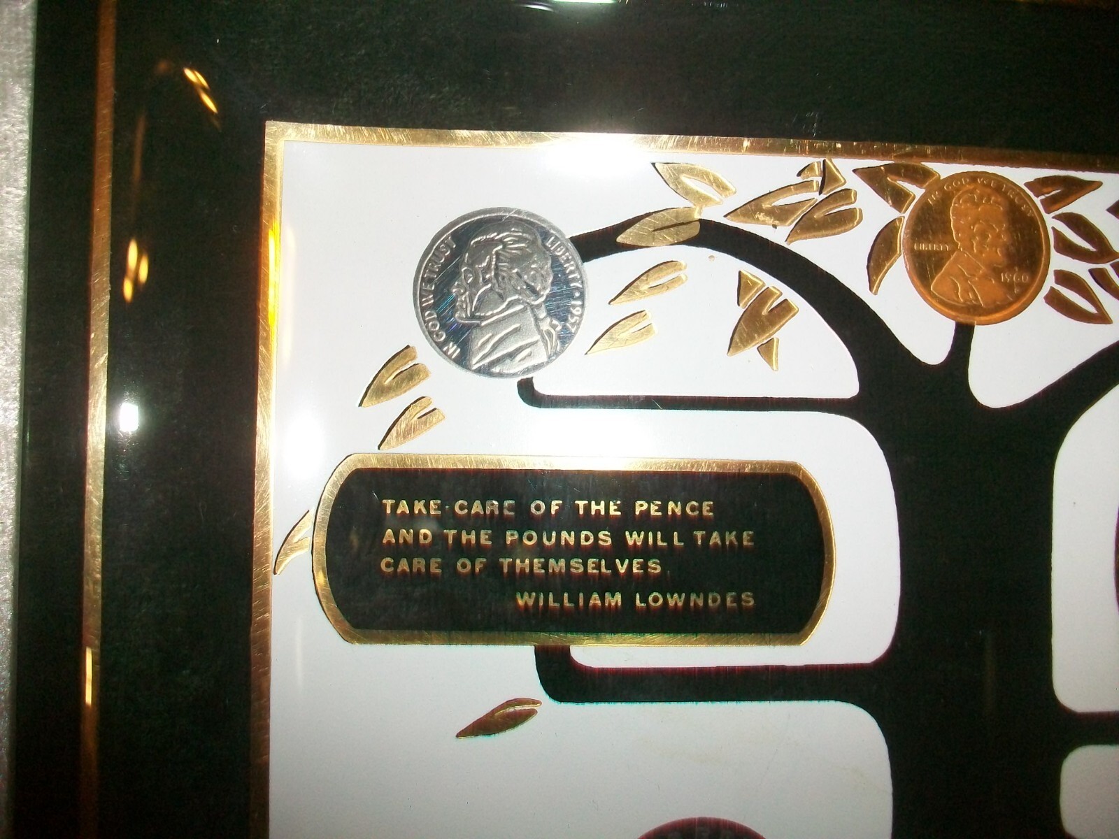 Vintage Danielson Federal Savings Loan Bank American Coins Money Tree Trinket