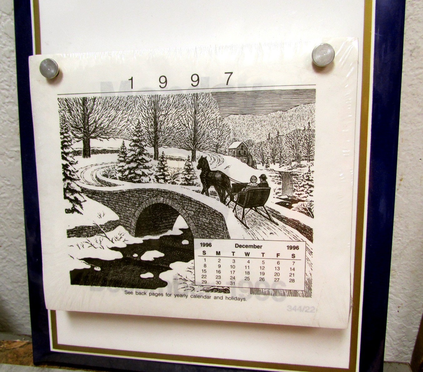 Vintage 1997 National Bank of Alaska unused Calendar, Metal Wall decor