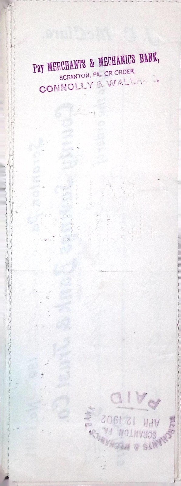 County Savings Bank & Trust Co Scranton PA Checks Collection 1900s J.C. McClure