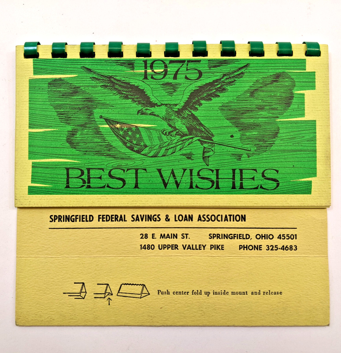 Springfield Federal Savings & Loan 1975 Calendar, Ohio Bank Association Eagle