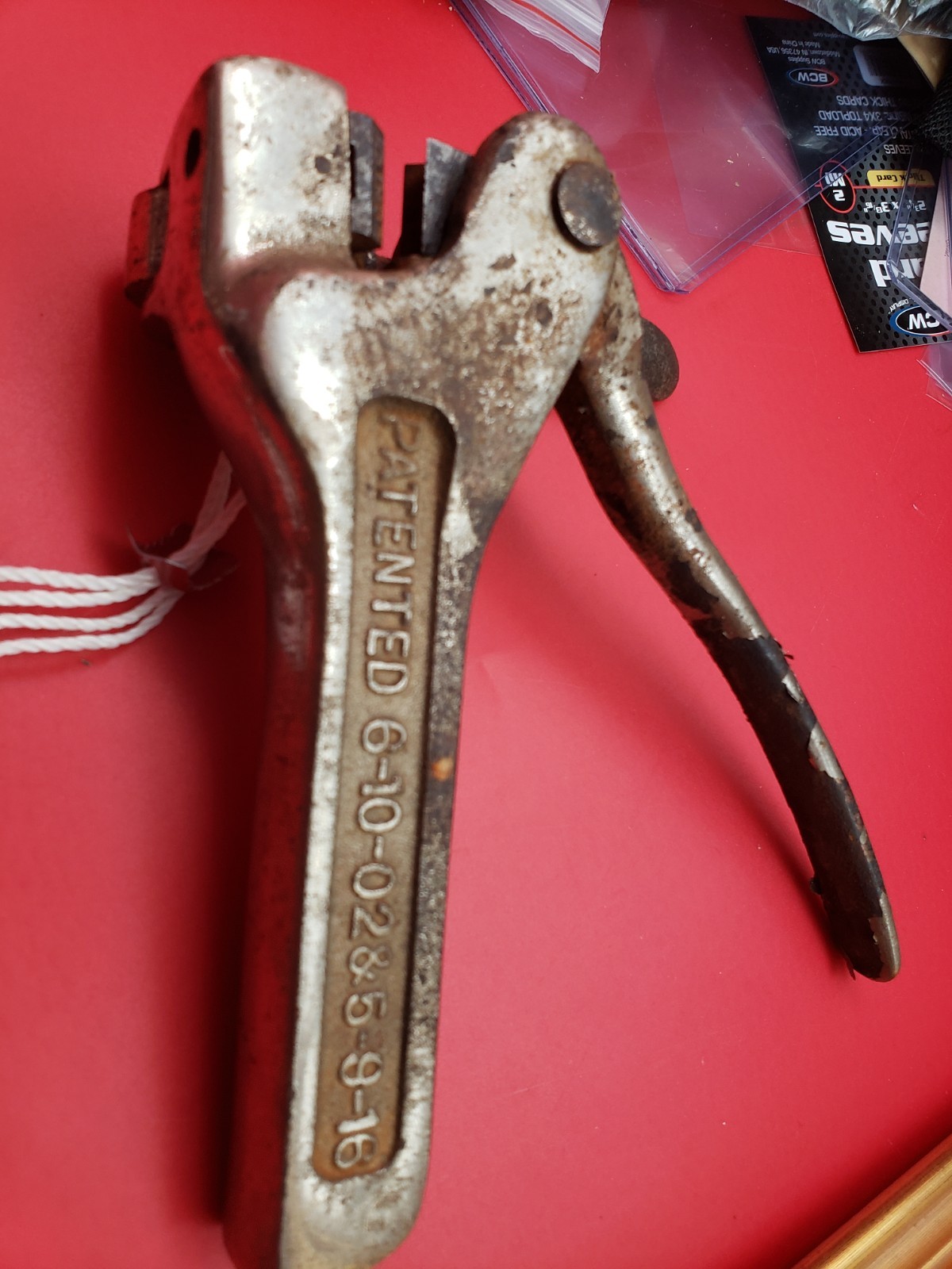 ANTIQUE 1916 PORTER SAFETY SEAL LEAD BANK BAG SEAL CRIMPER SUPER FOODS CLEVELAND