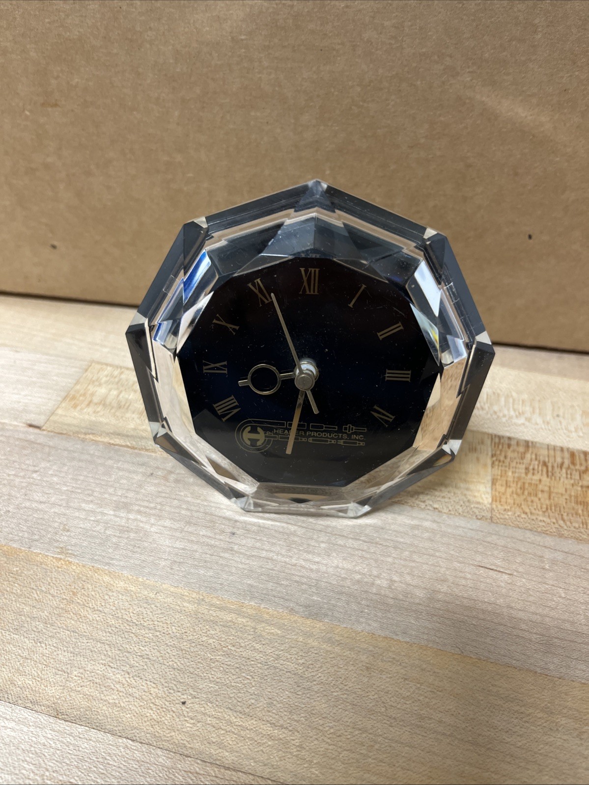 Header Products Inc Quartz Clock Diamond Shape Plastic Black Face Advertising 4″