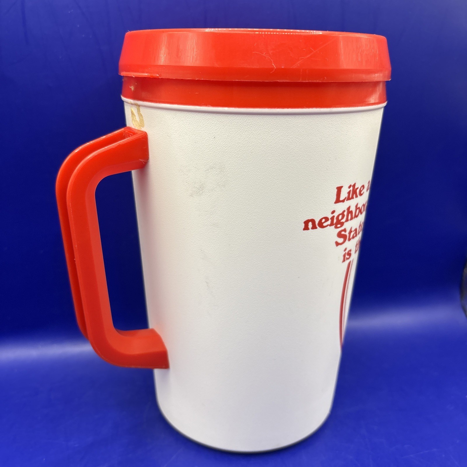 VTG State Farm Aladdin 32 oz. Insulated Travel Mug w/ Lid & Red Handle – USA