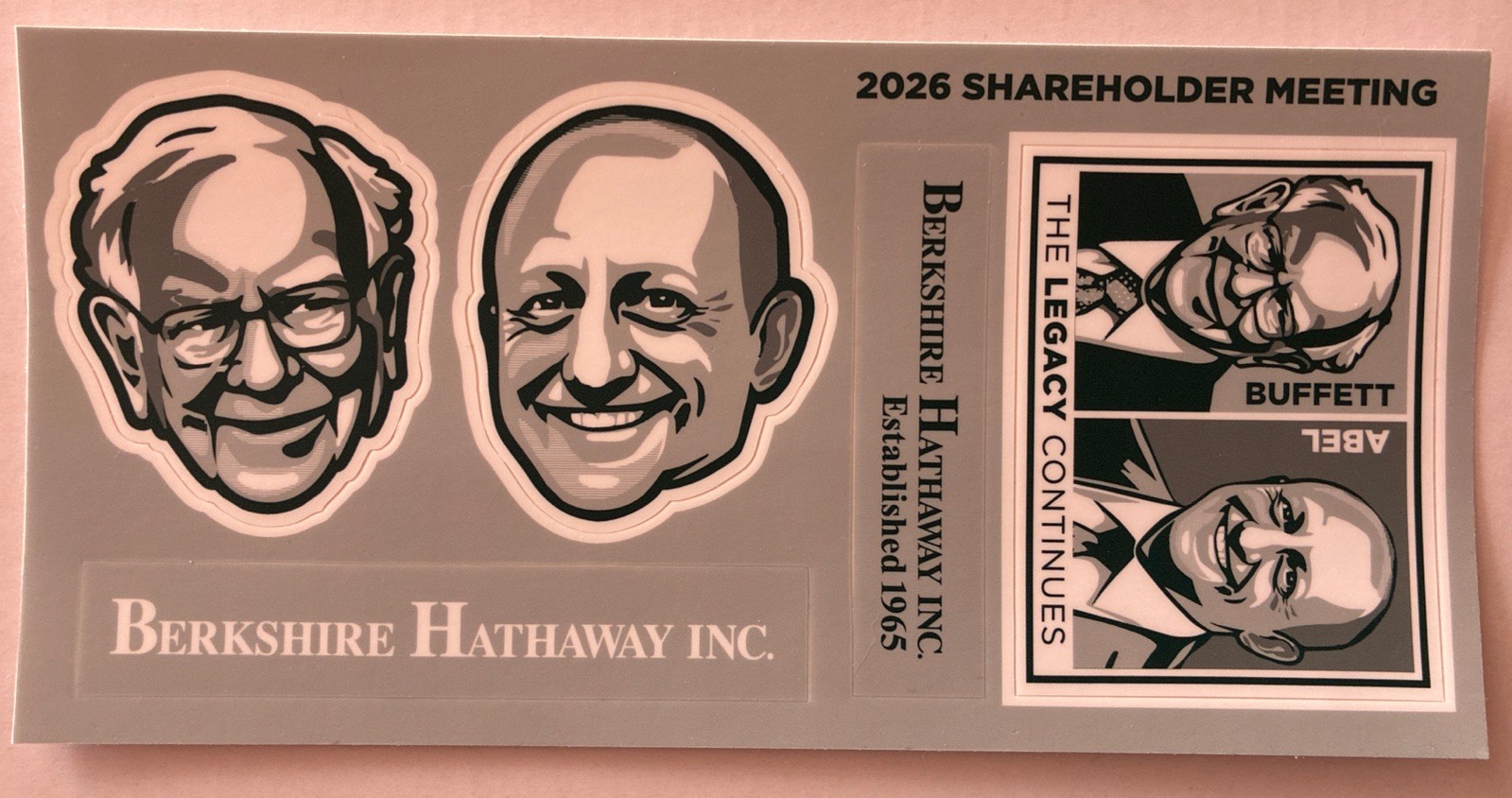 Warren Buffett Berkshire Hathaway 2026 Annual Meeting Large Sticker Set