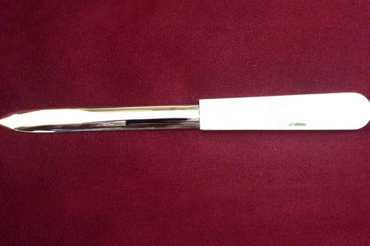 LOUIS RUKEYSER “WALL STREET CLUB” BRASS LETTER OPENER NIB A231