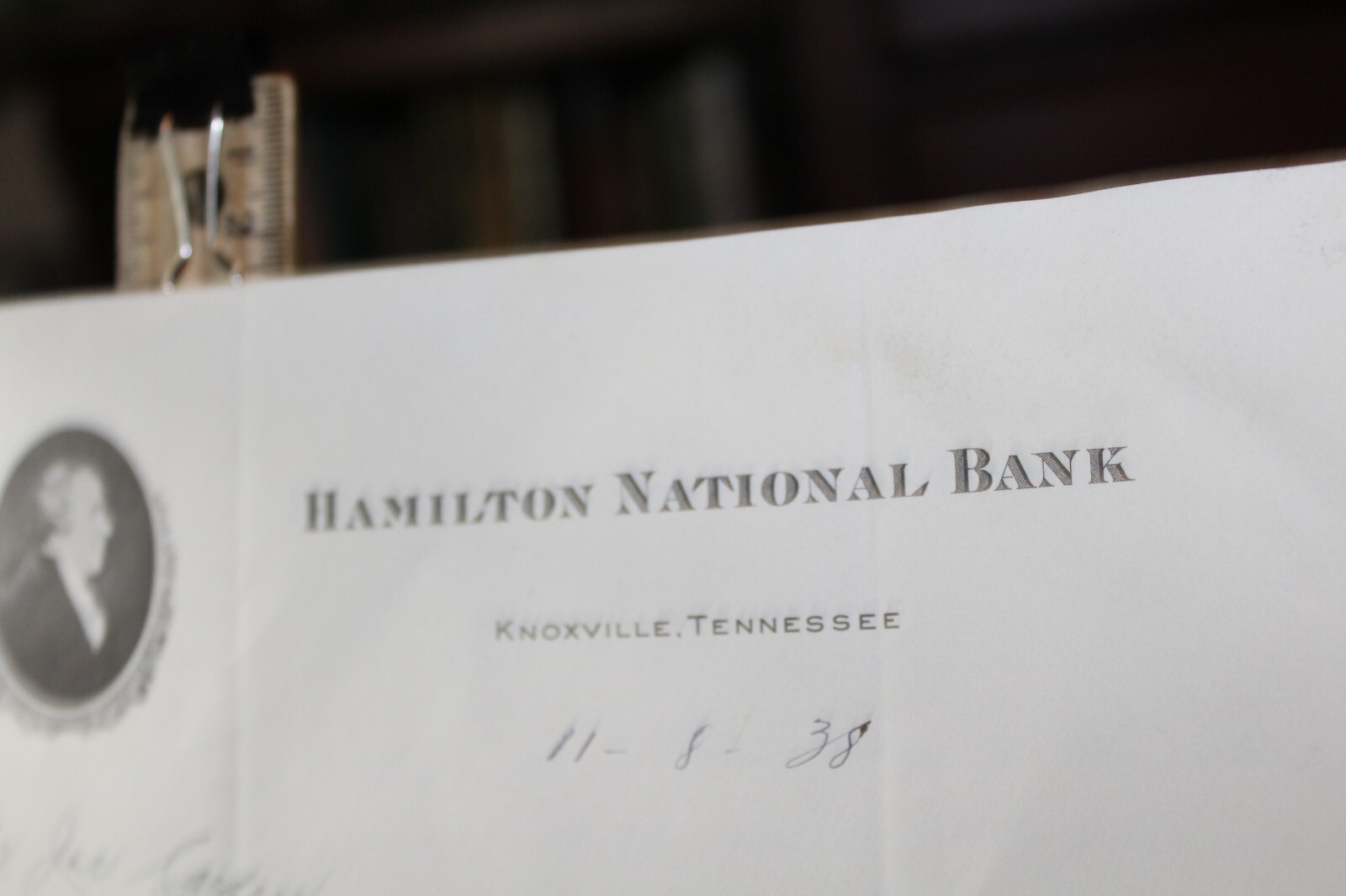 Antique 1938 Hamilton National Bank Knoxville Tennessee Letter Letterhead