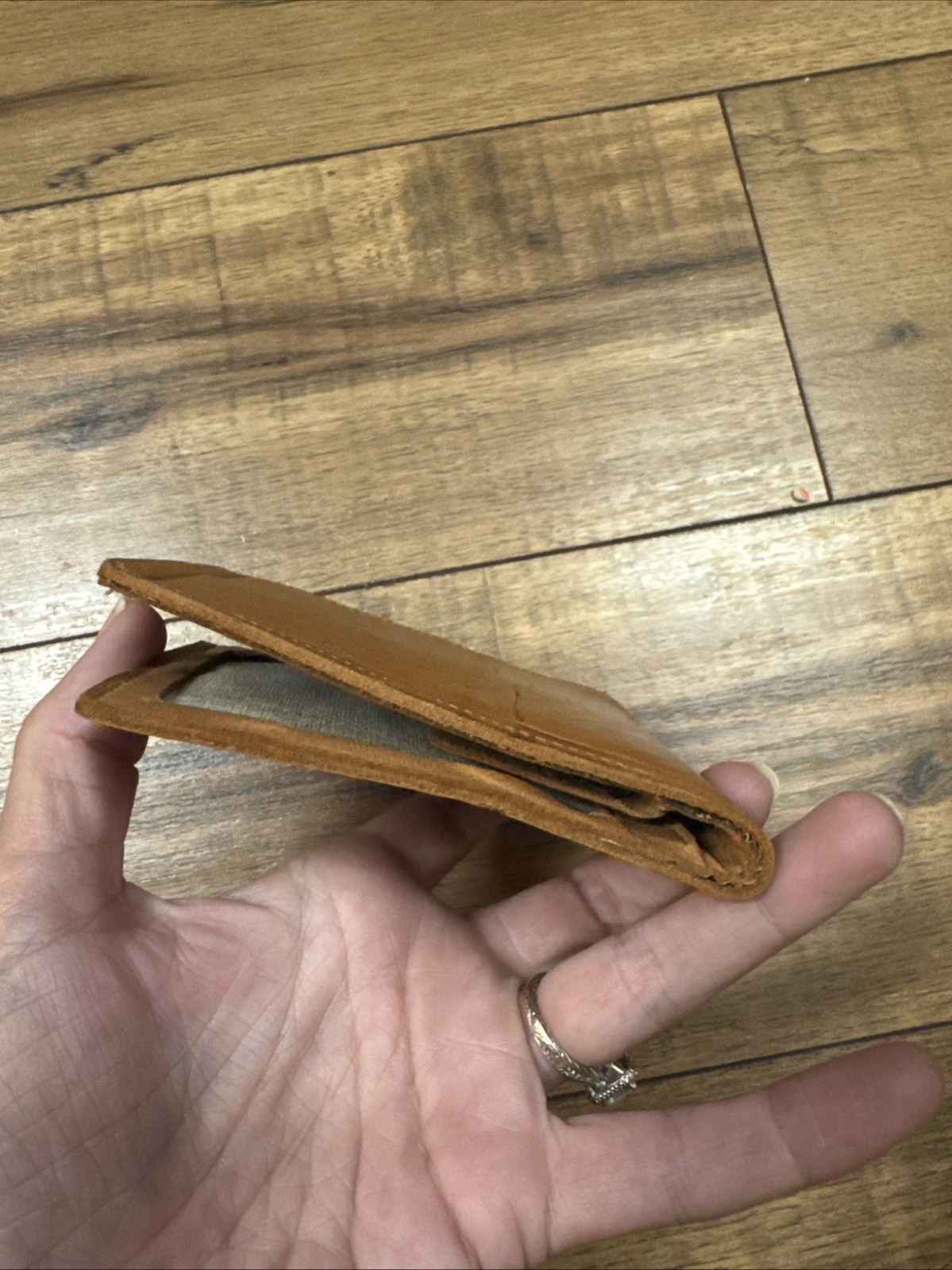 Antique Leather First National Bank, Munday Texas Member Wallet