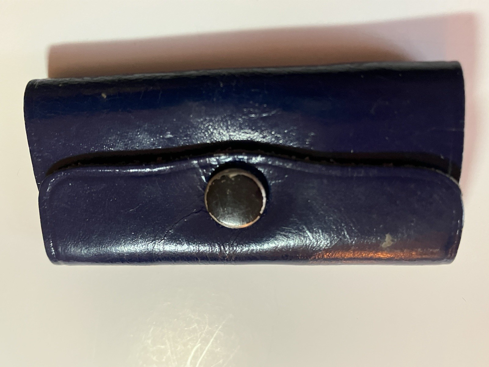 Vintage Connecticut Bank & Trust & Co. CBT Advertising Blue Leather Key Holder