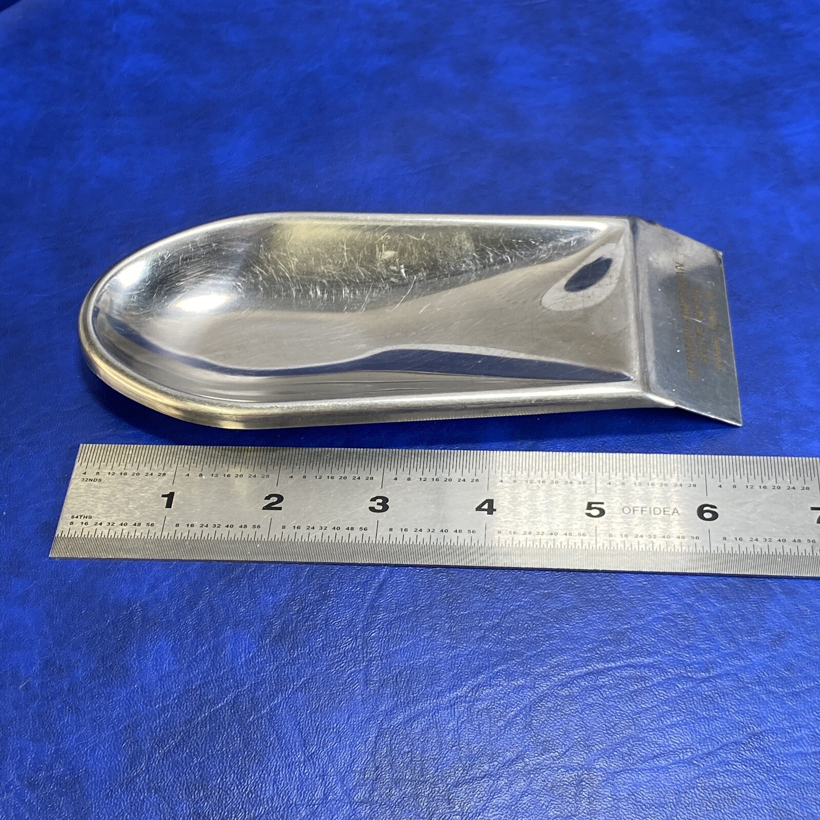 Vtg Warco Japan Stainless German American State Bank German Valley IL Spoon Rest