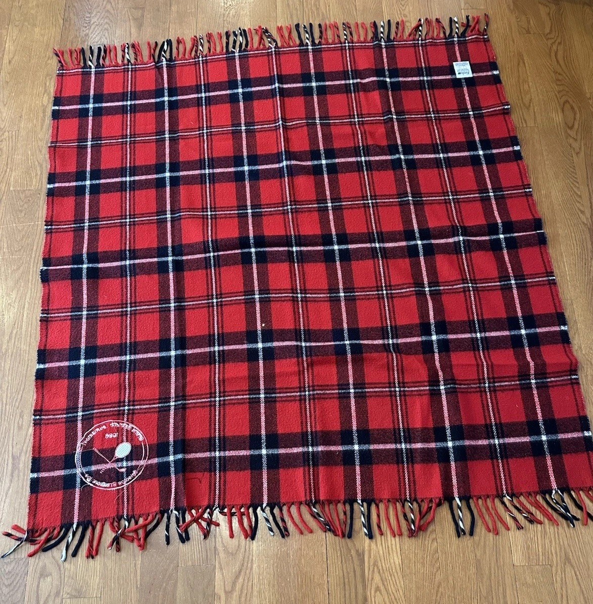 Vintage Salomon Brothers Plaid Blanket 1988 Grand Master Tournament Tennis Golf