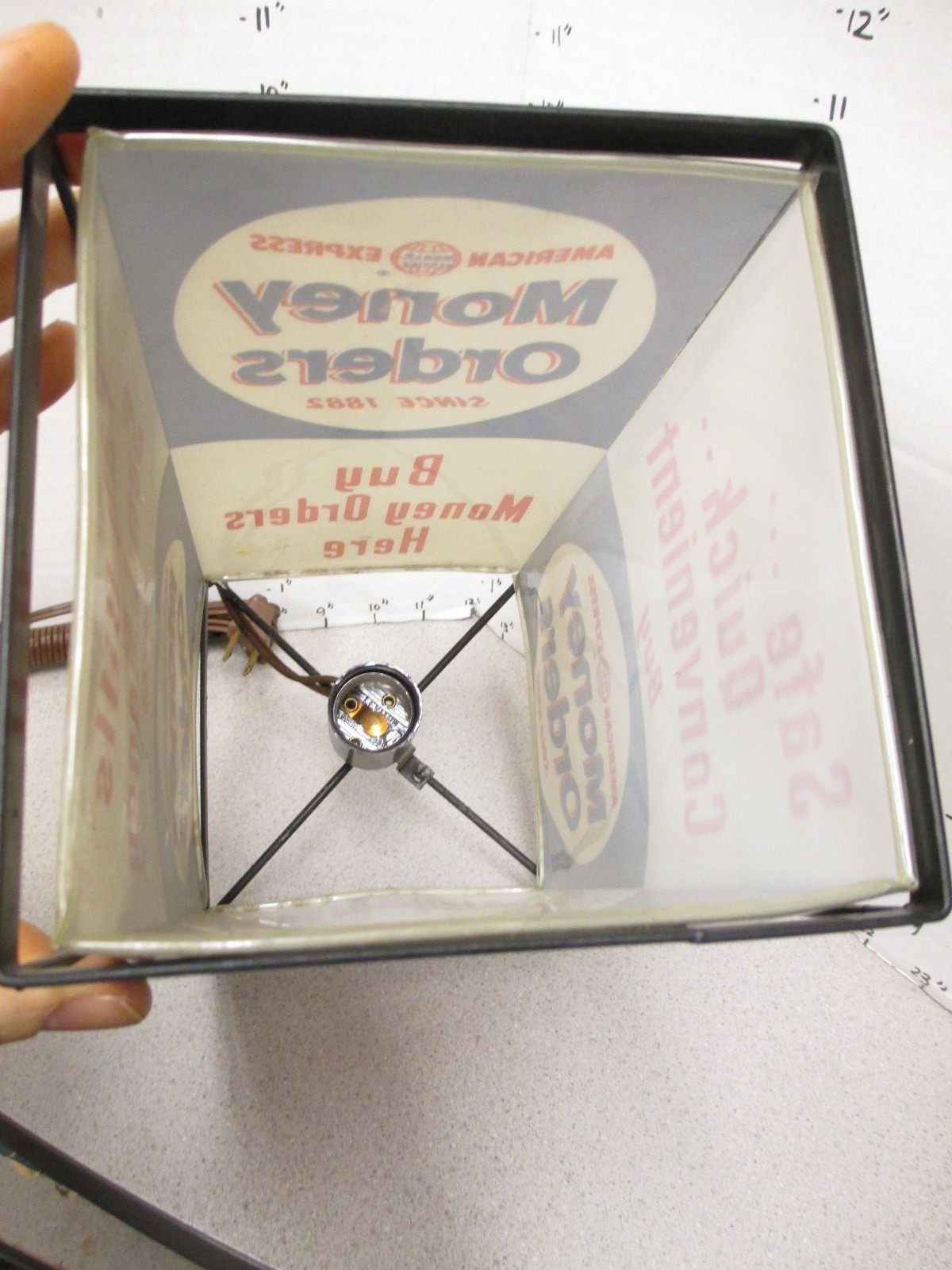 AMERICAN EXPRESS 1956 bank credit card store display sign advertising lamp order