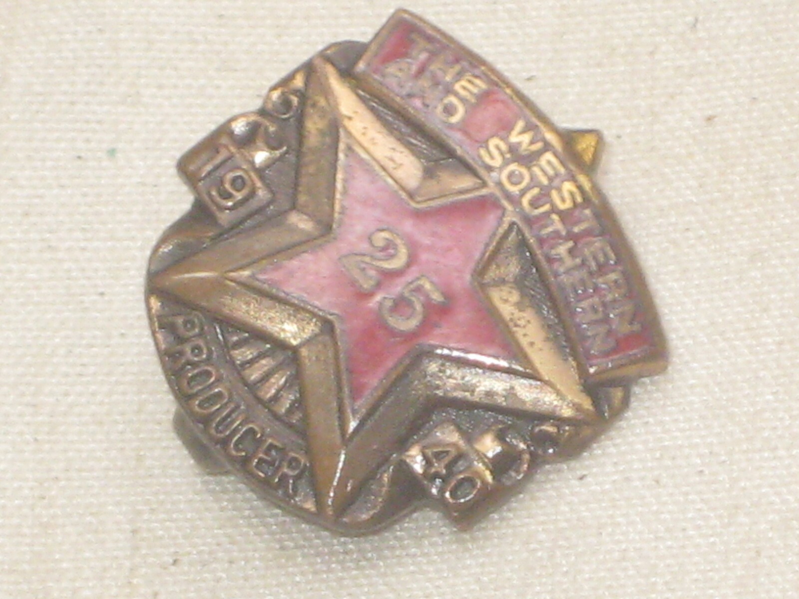 vintage WESTERN SOUTHERN PRODUCER 1940 25 Star pin small brooch Gordon Miller