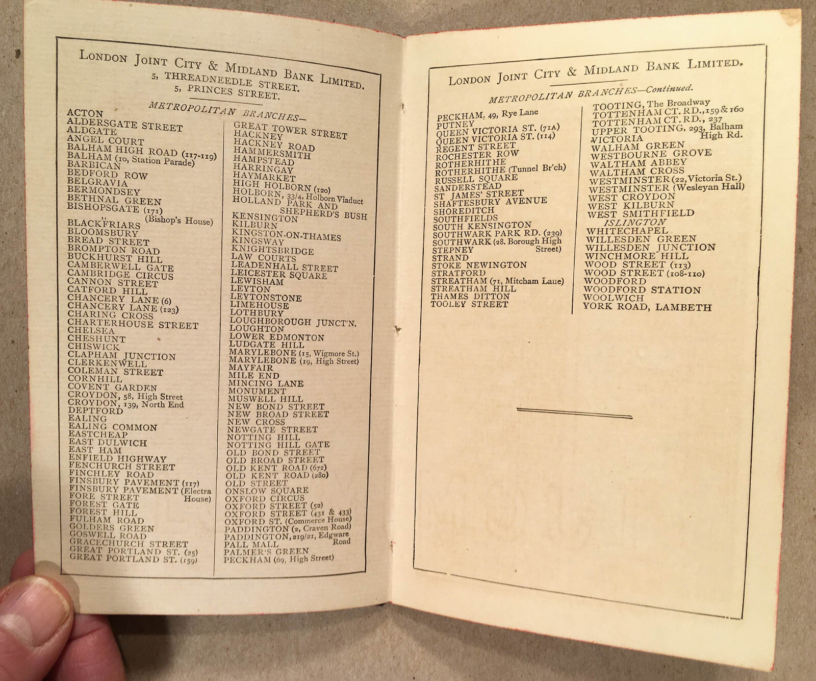 Ealing UK 1925 LONDON JOINT CITY AND MIDLAND BANK LTD Account Ledger Book