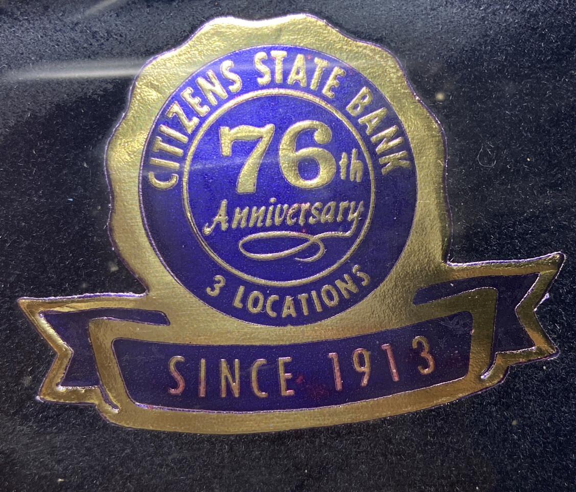 Citizens State Bank Vintage Advertising Glass Paperweight