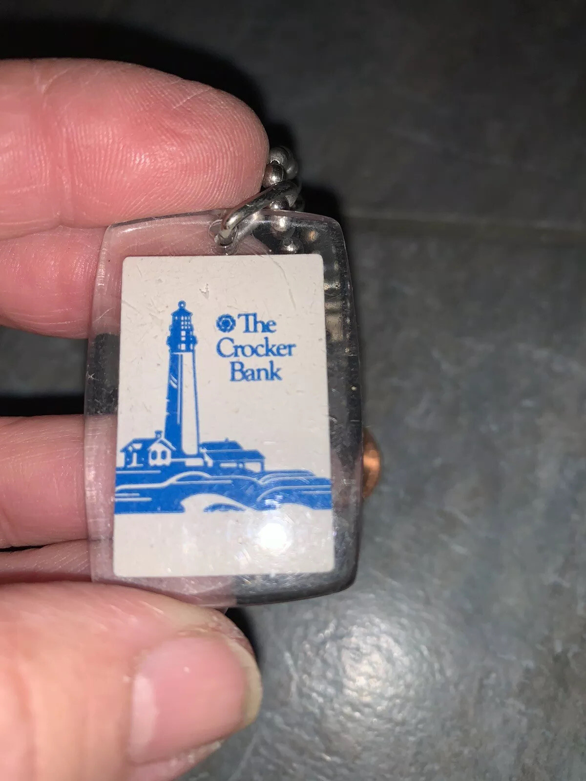 Vintage THE CROCKER BANK Keychain ~ FREE SHIPPING!