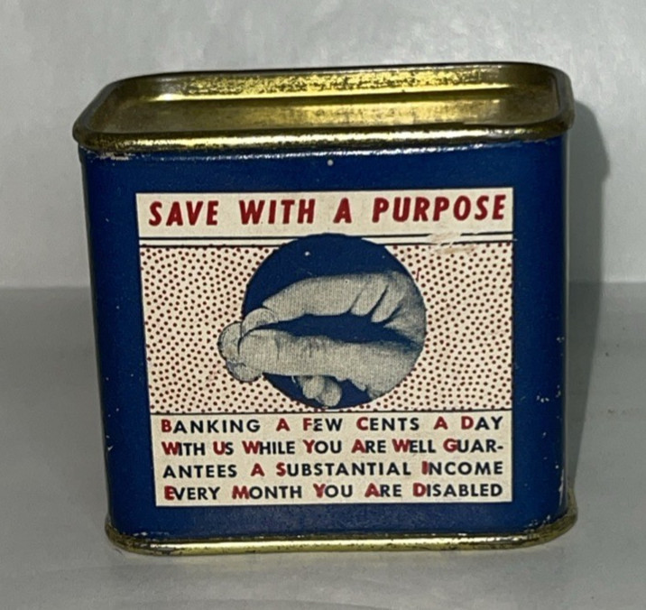 United Benefit Life Insurance Co. Vintage Tin Coin Bank