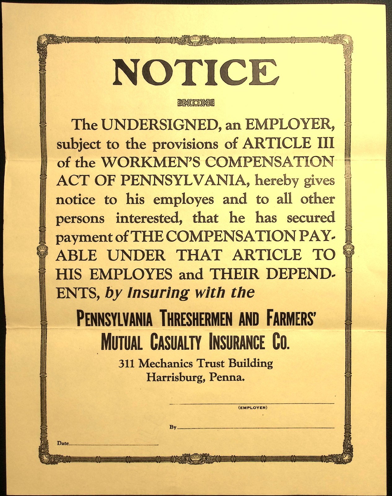 Vintage Pennsylvania Threshermen’s and Farmer’s Mutual Casualty Company Signs