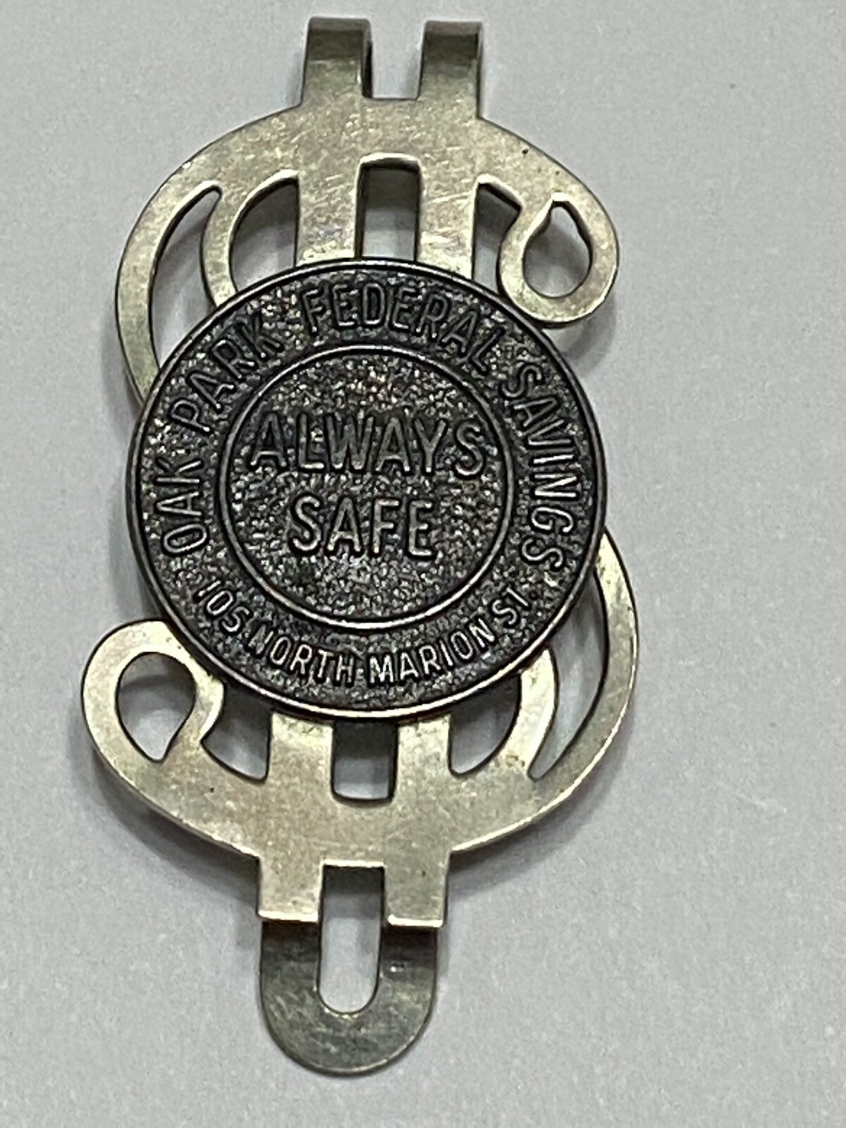 Vintage Dollar Sign Money Clip With Federal Savings Token