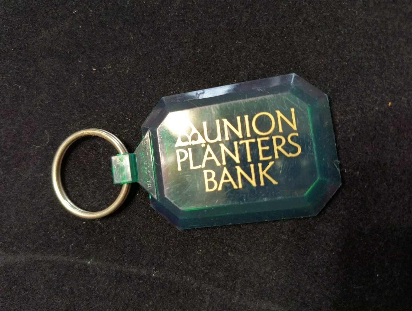 Plastic Green Union Planters Bank Keychain