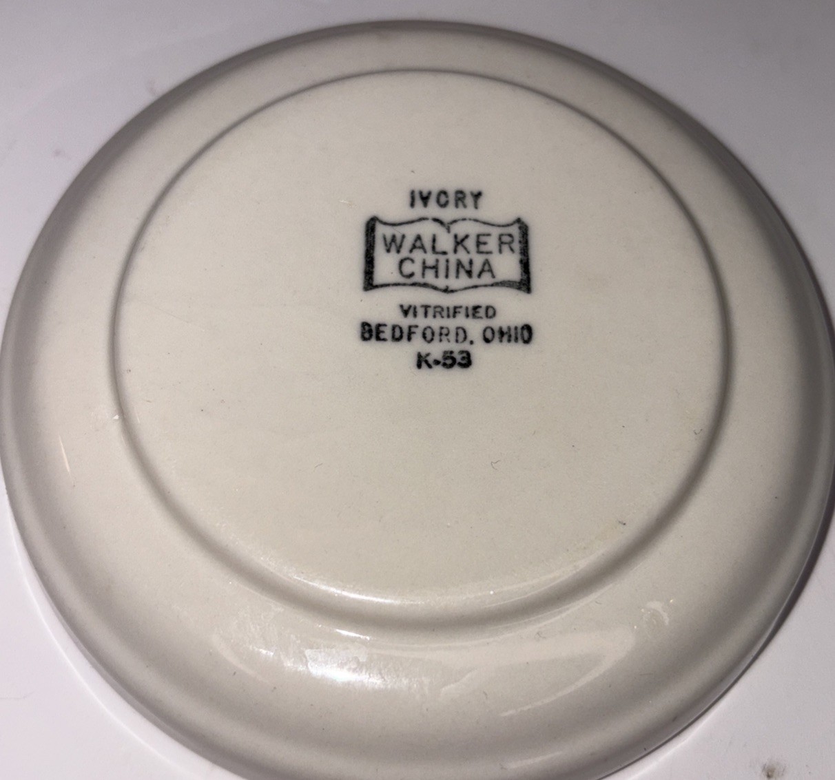 Vintage First National Bank of Akron Coin Dish “K-53” Walker Vitrified China