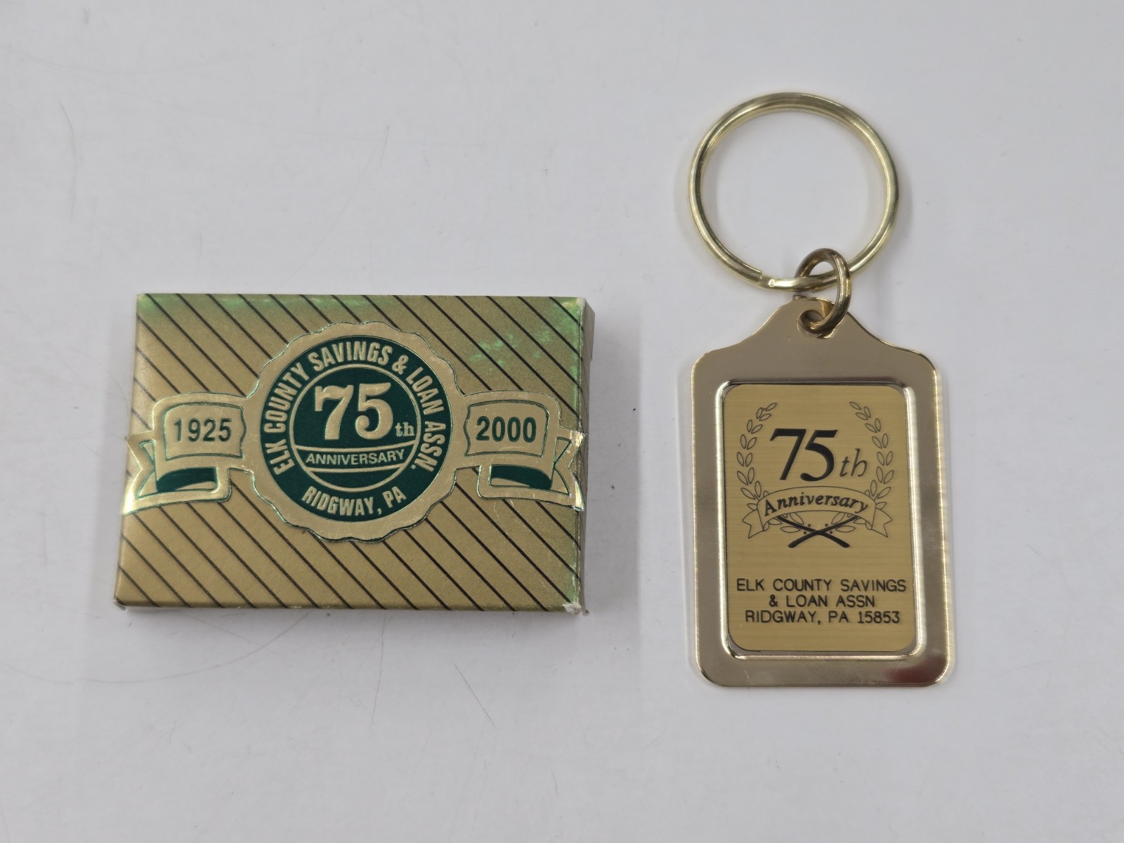 Vintage Gold-Tone Keychain Advertising Elk County Savings And Loan Assn Ridgway