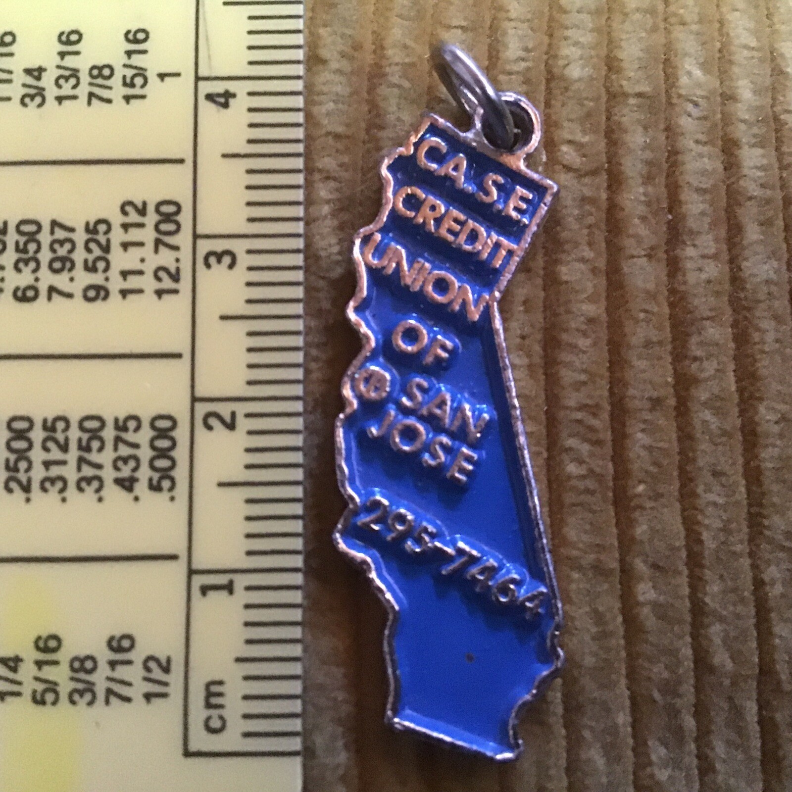 vintage california pendant = blue color =san jose CASE credit union circa 1959