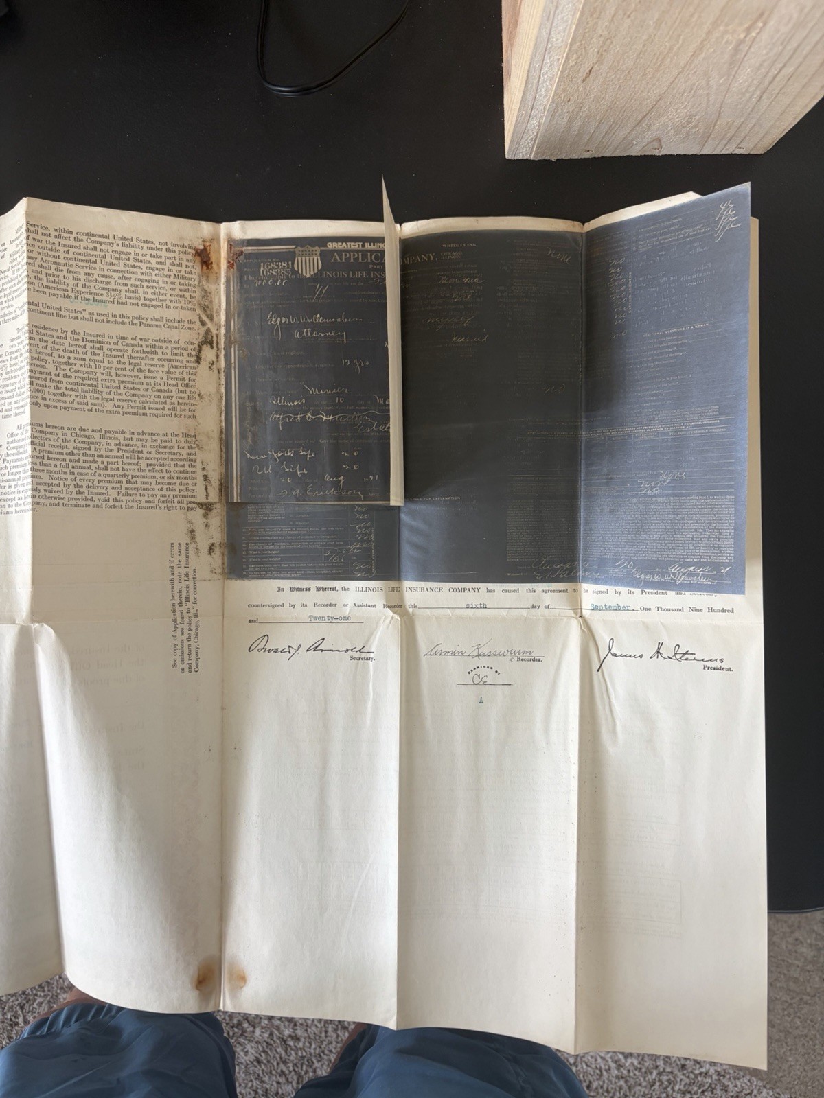 1926 Illinois Life Insurance policy