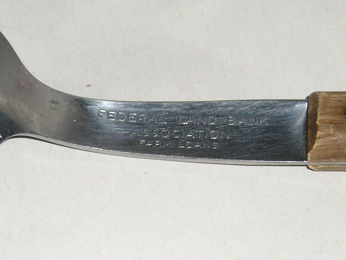 Federal Land Bank Association Large Serving Spoon – Raised Lettering – 11″ Long