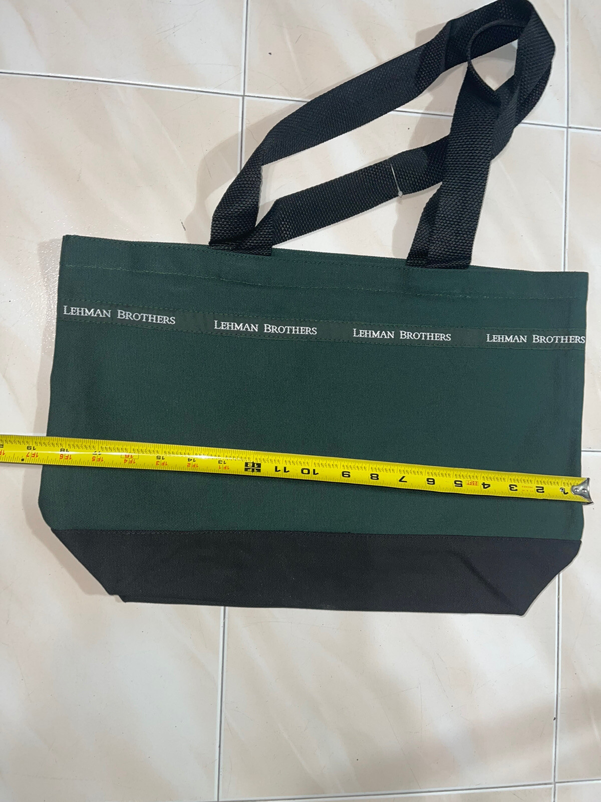 Lehman Brothers | Canvas Tote Bag | Business Finance | Dark Green