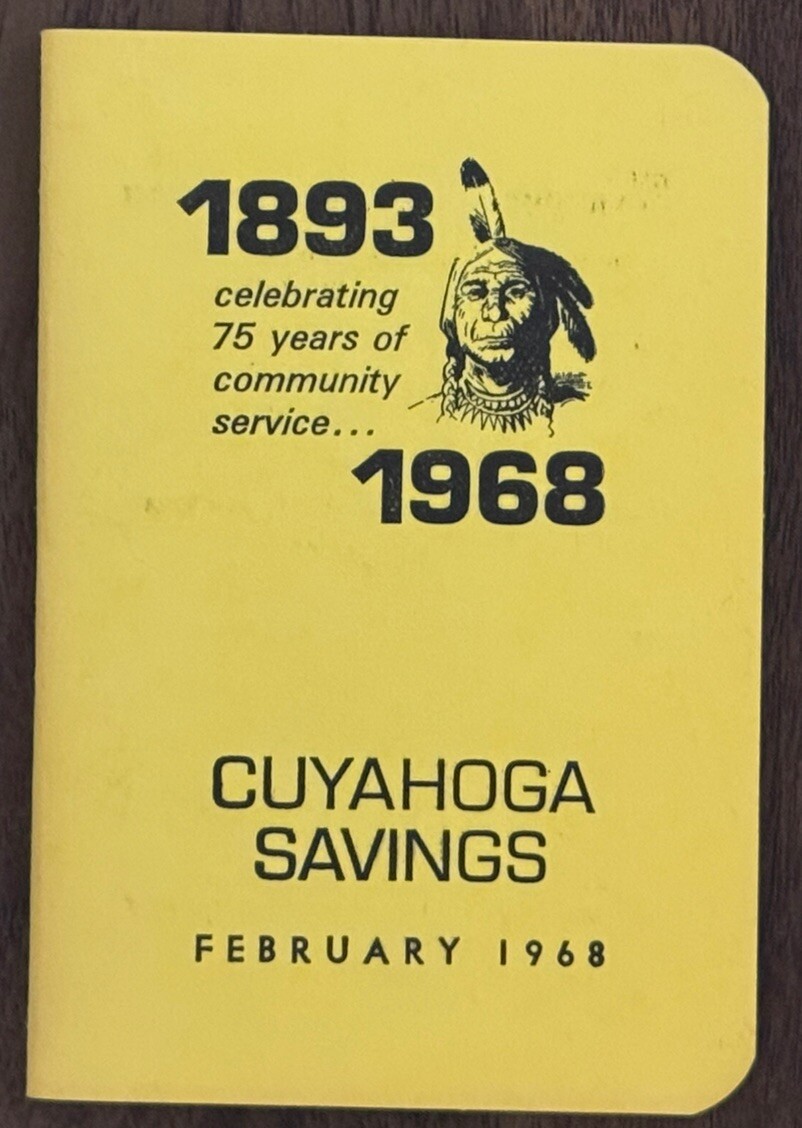 The Cuyahoga Savings Association Savings Account Book February 1968 Cleveland OH