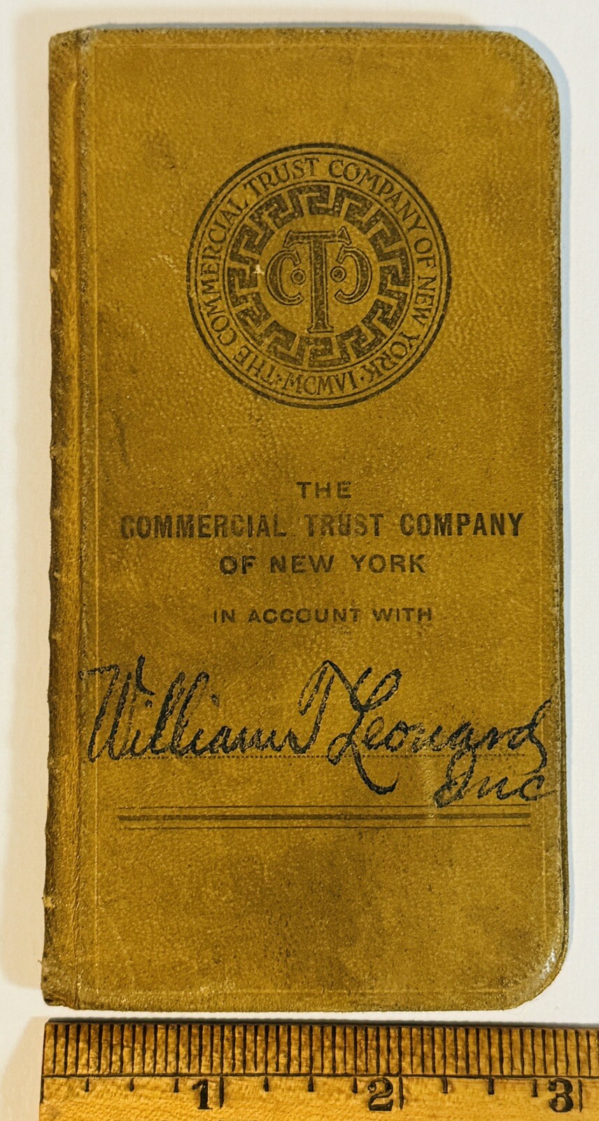 New York 1922 Commercial Trust Company Of New York Notepad Notebook Bank Book