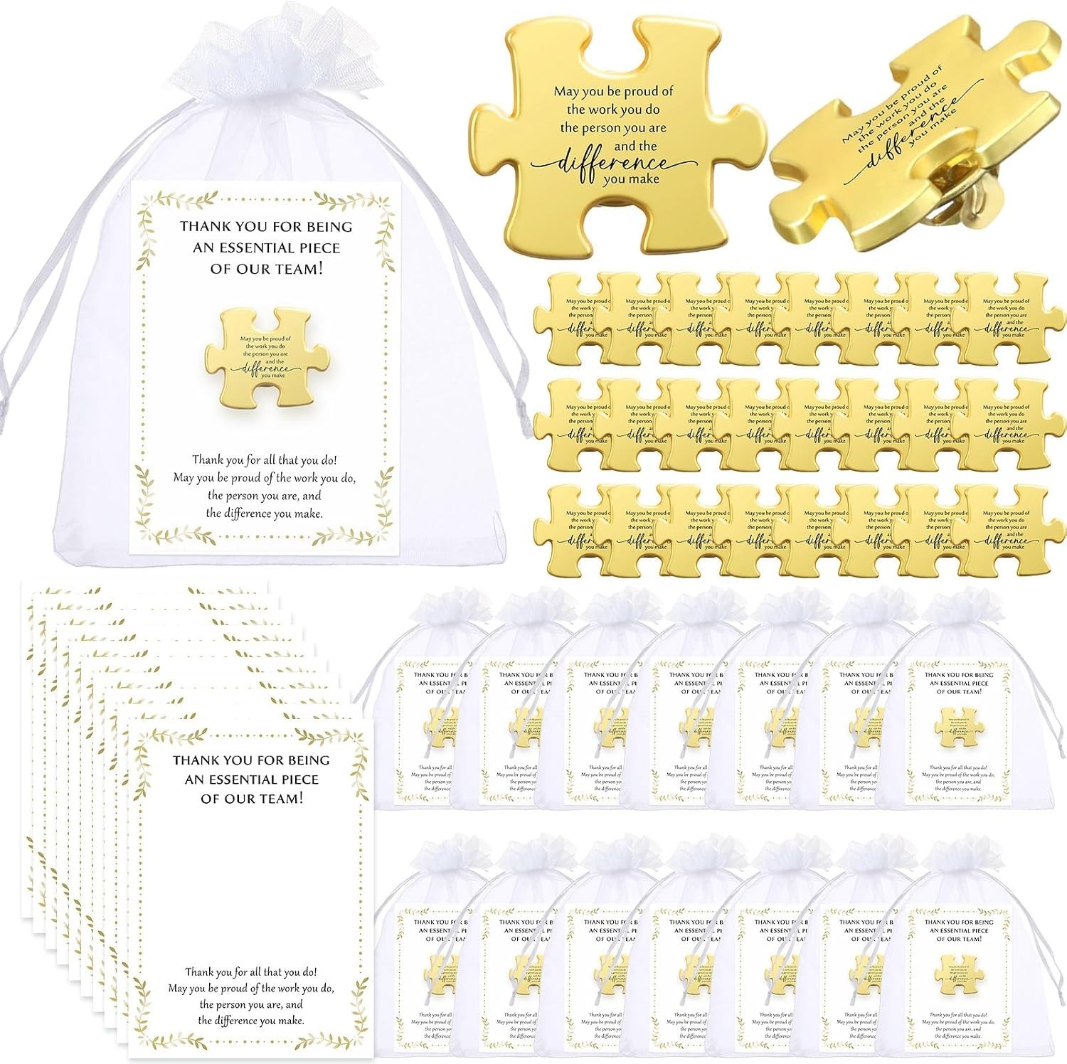 Bulk Employee Appreciation Set with Puzzle Piece Pins