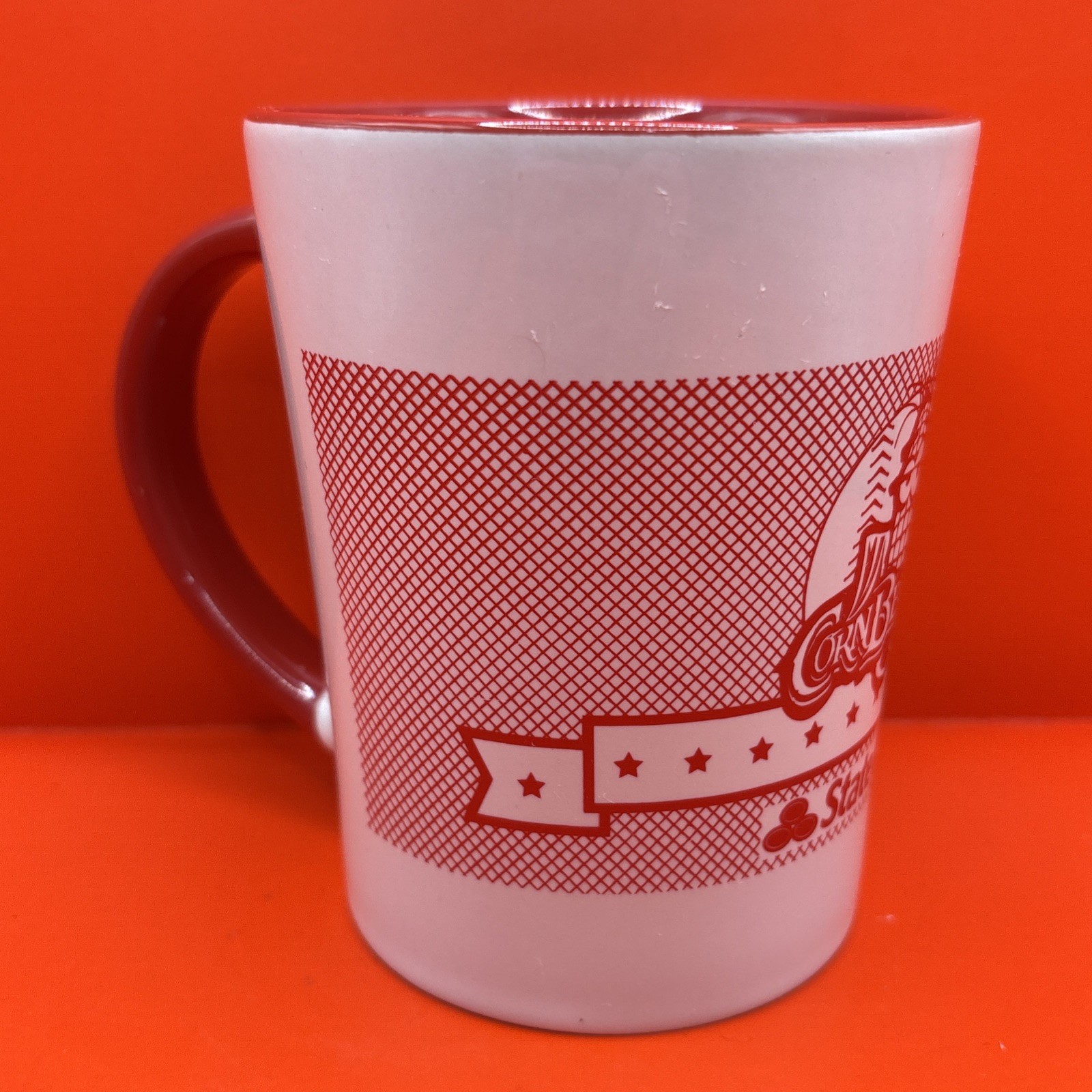 State Farm Normal (IL) Cornbelters Baseball Team Red White 12-ounce Ceramic Mug