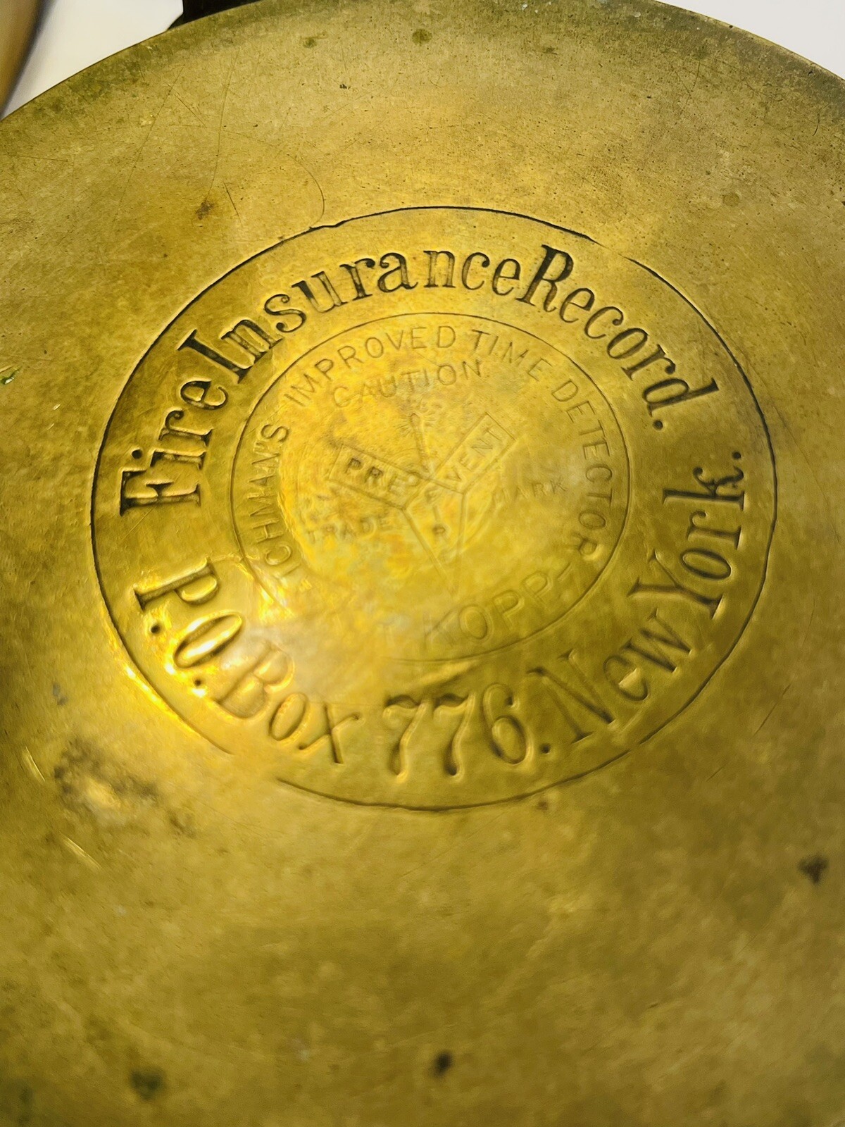 Antique 1901 Germany Fire Insurance Record Time Device Tchmans/Robert Kopp BRASS