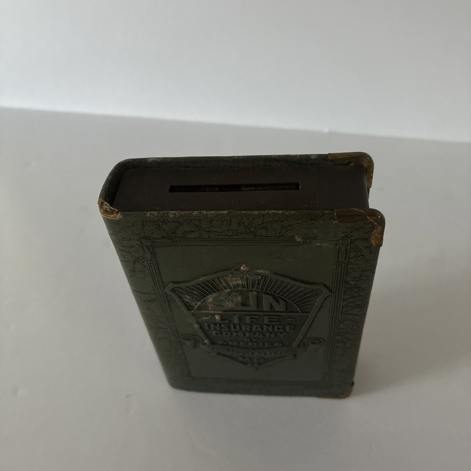 VTG Sun Life Insurance Co Baltimore, MD Mini Coin Bank Book Advertising No Key