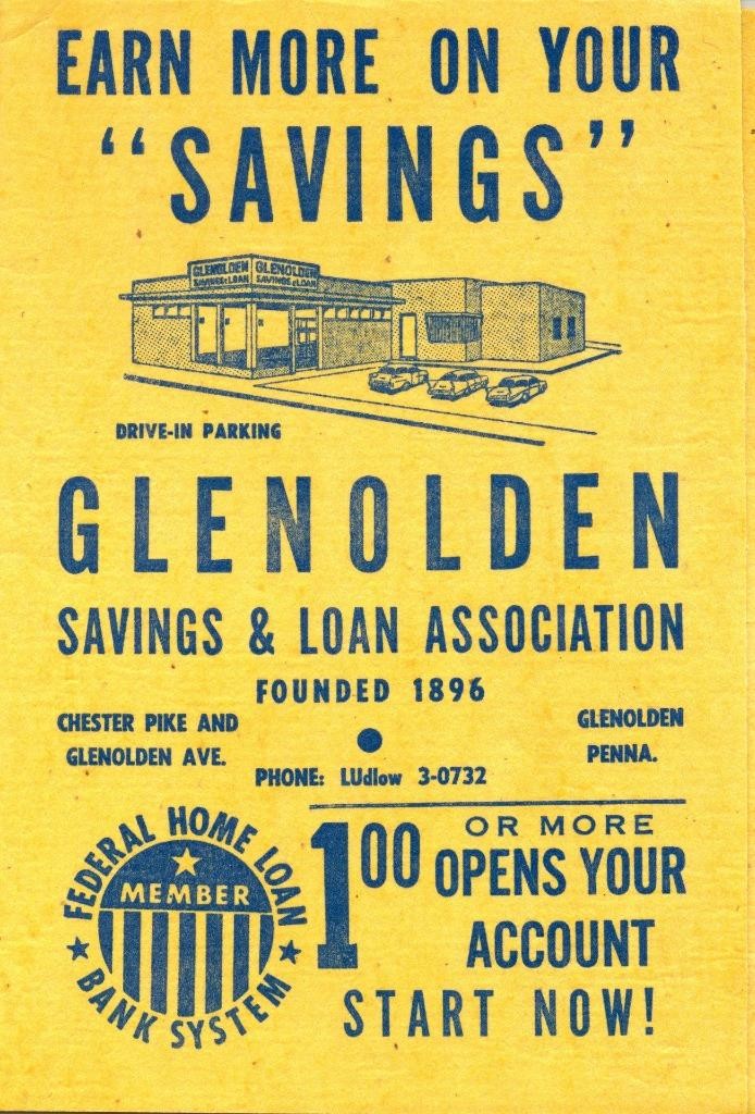 1950s Glenolden Savings & Loan, Pennsylvania – co-sham cleaning cloth